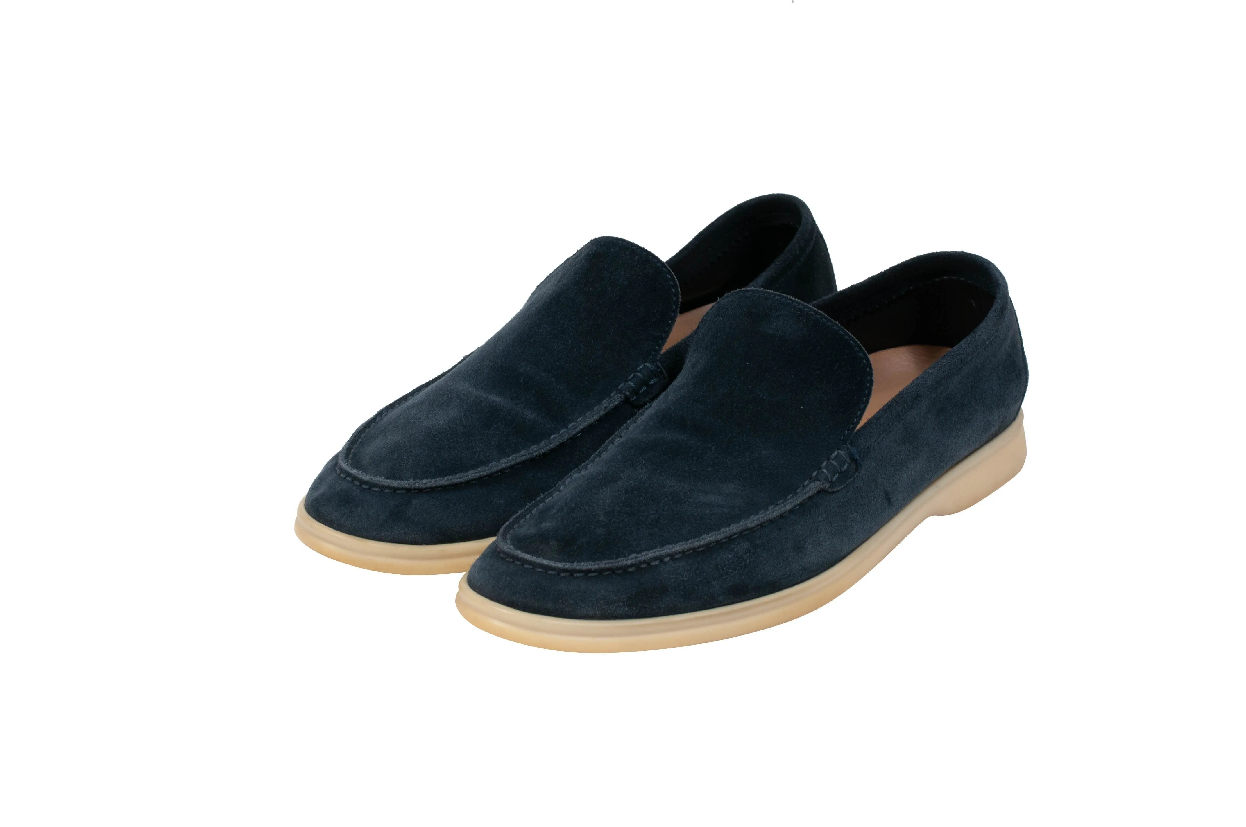 Navy Blue Suede Summer Walk Slip Ons