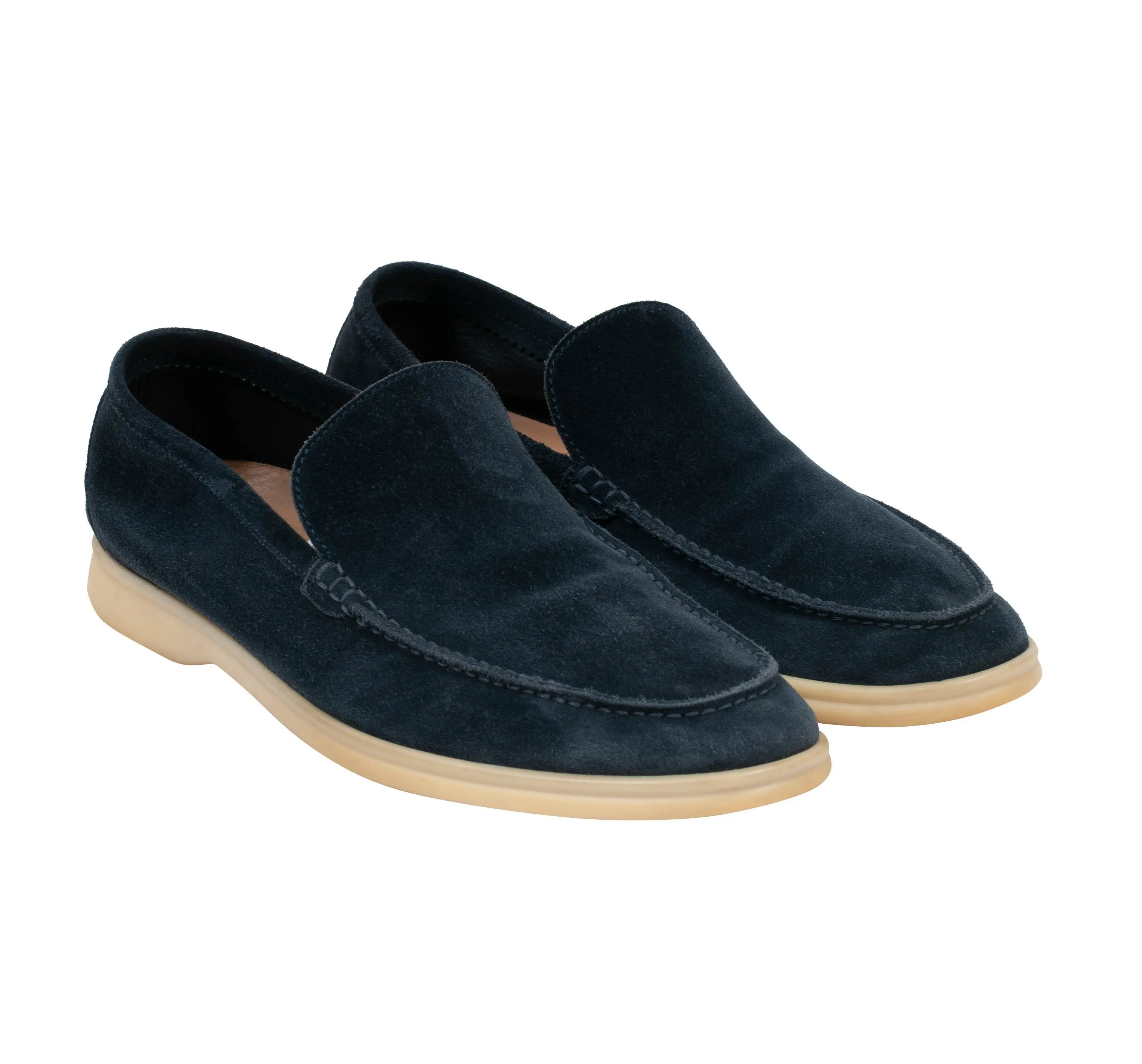 Navy Blue Suede Summer Walk Slip Ons