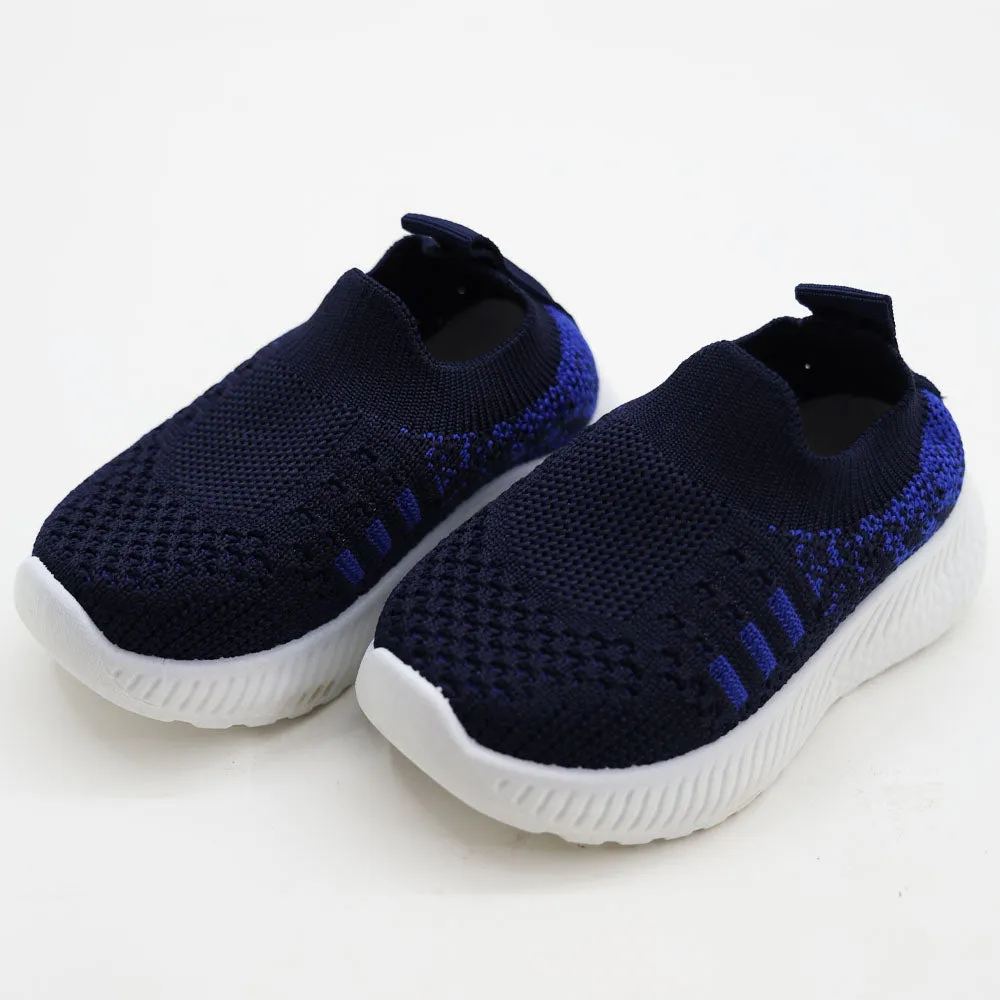 Navy Mesh Slip On Sneakers