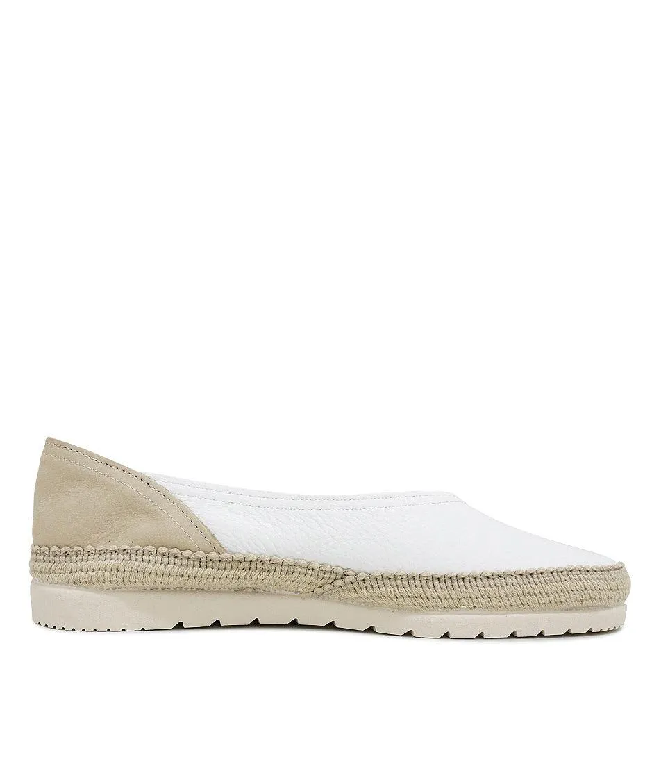 Noelia White Leather Espadrilles