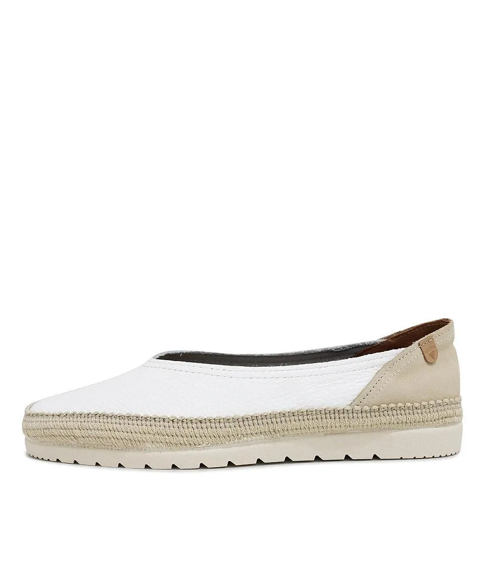 Noelia White Leather Espadrilles