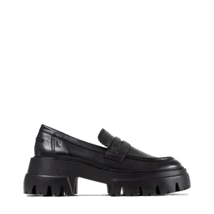 O tizz Black Chunky Loafers