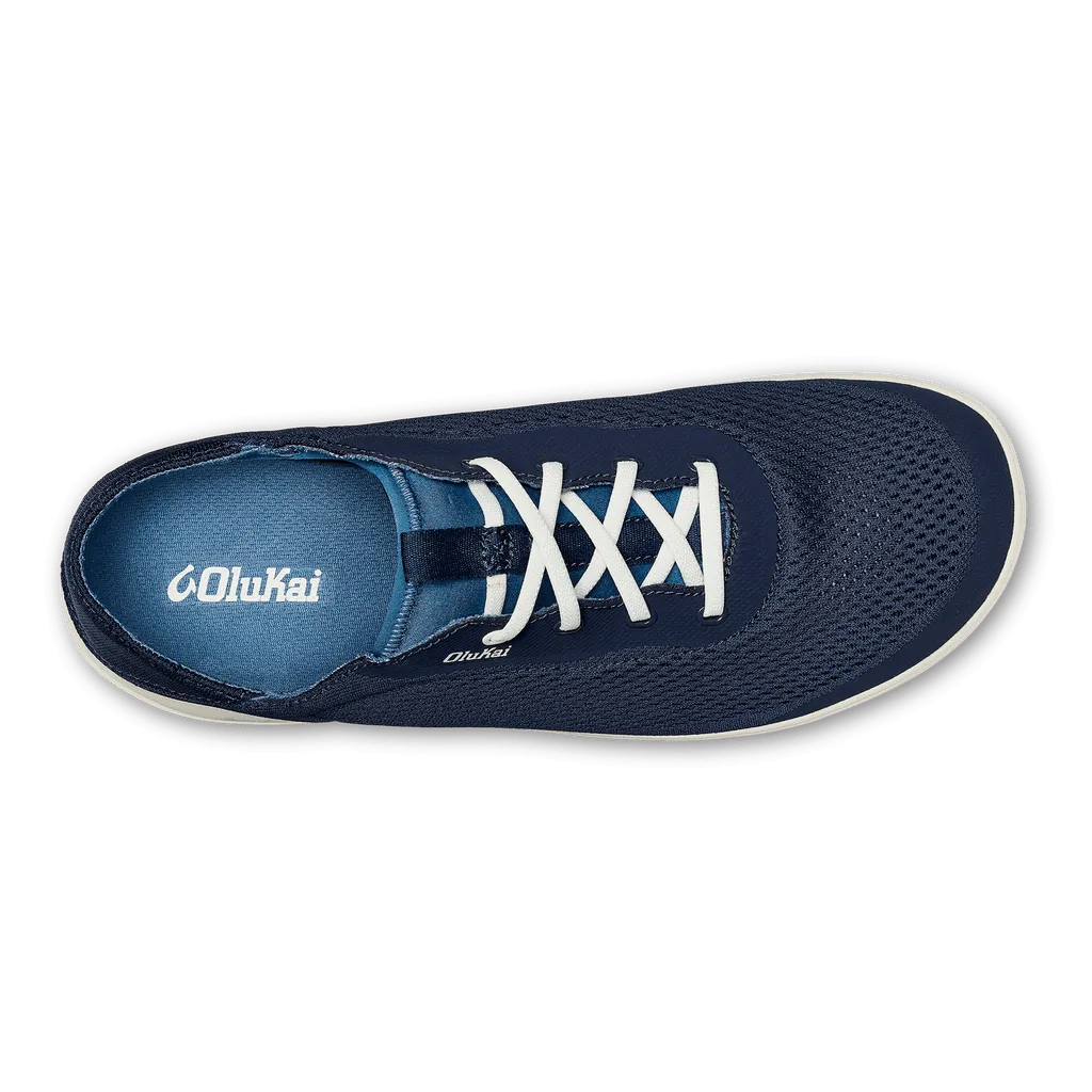 OluKai Men's Moku Pae Slip Ons- Trench Blue/Off White