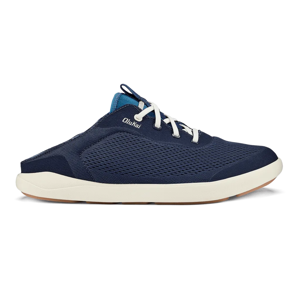 OluKai Men's Moku Pae Slip Ons- Trench Blue/Off White