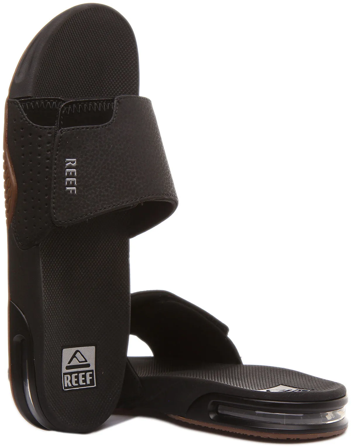 Reef Fanning Slide In Black Silver For Mens