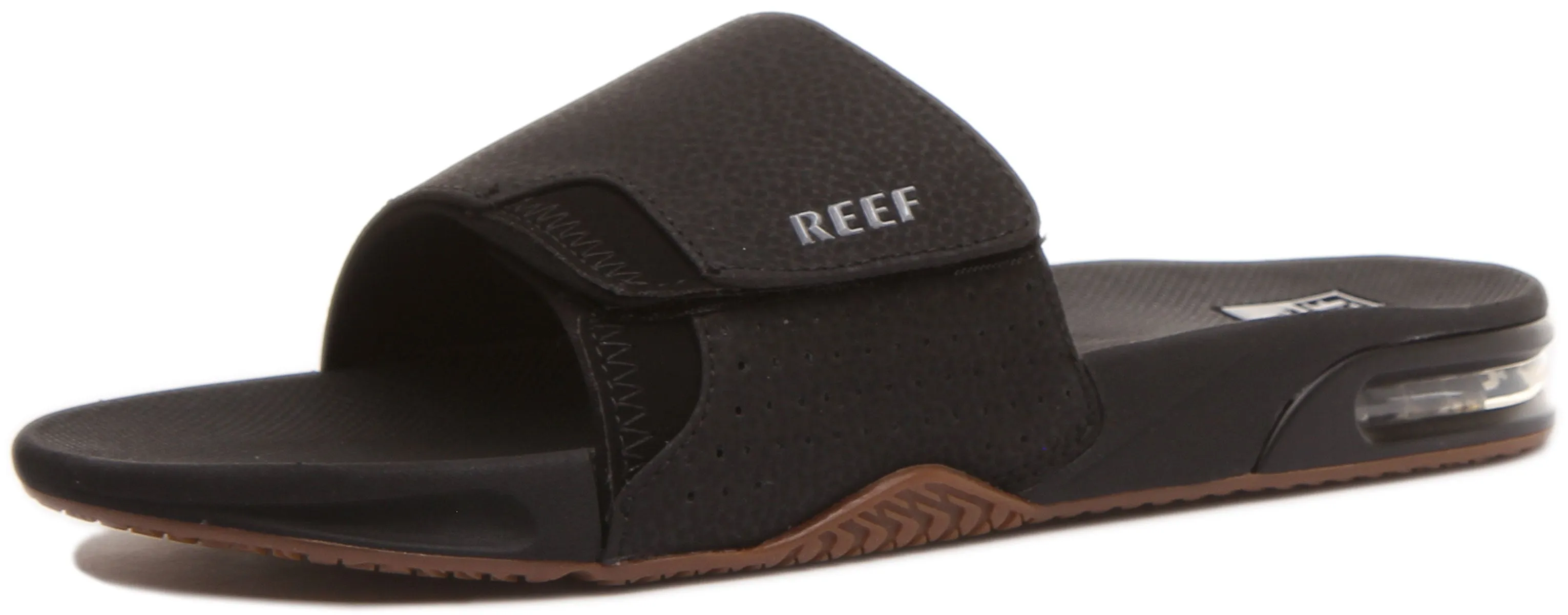 Reef Fanning Slide In Black Silver For Mens