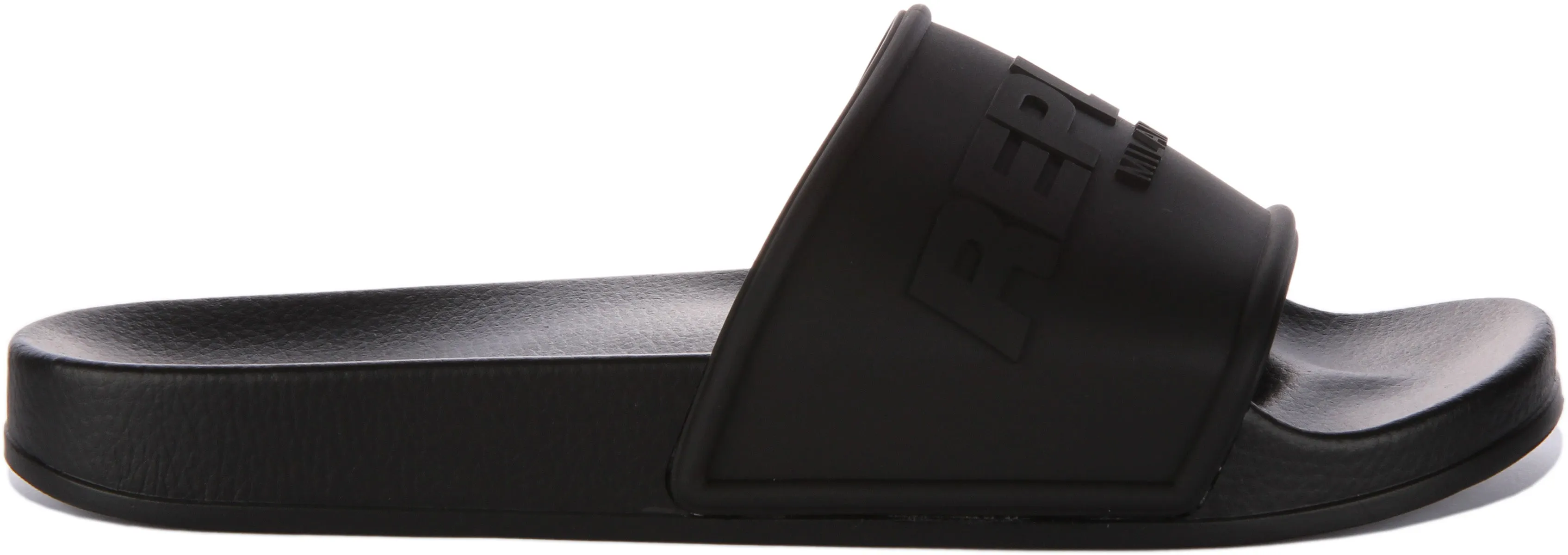 Replay Up Emboss Slider In Black For Men