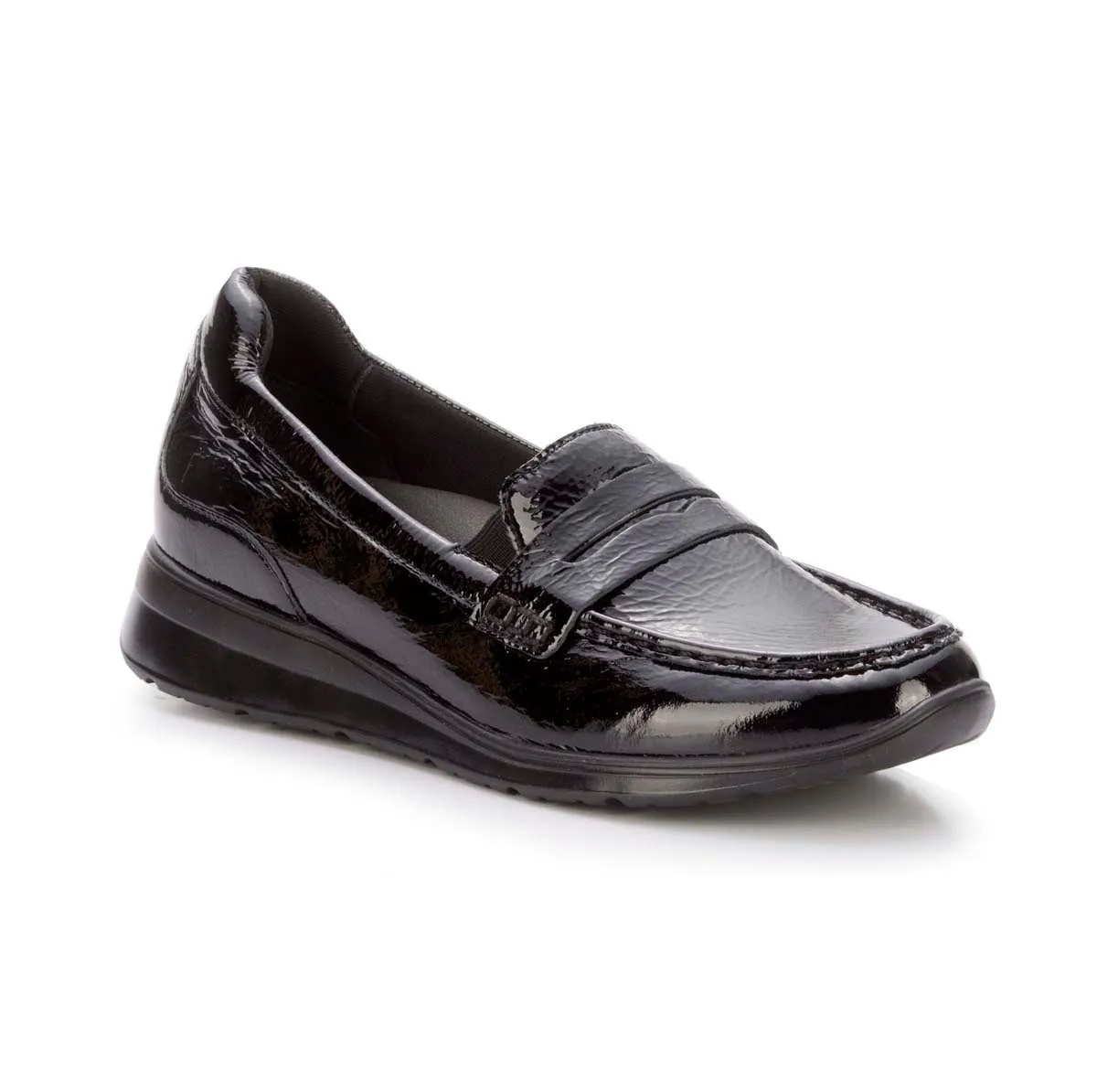 Ros Hommerson Dannon Women's Loafer Slip-on Shoes In Black Patent