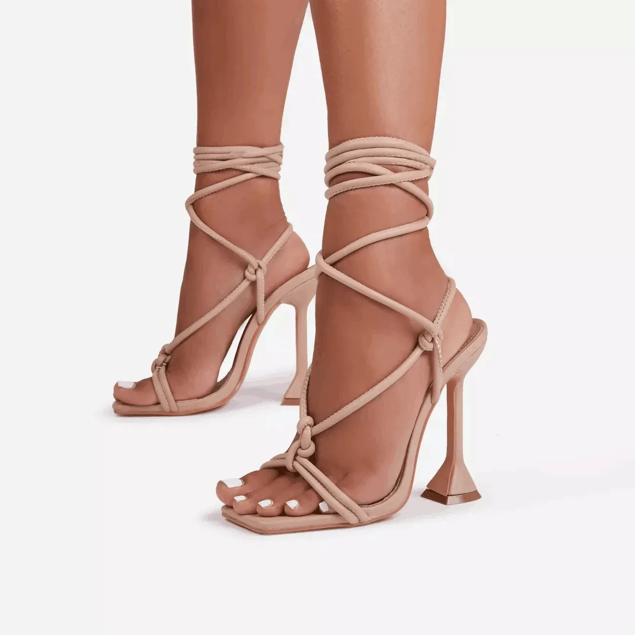 Strappy Square Toe Heeled Sandals