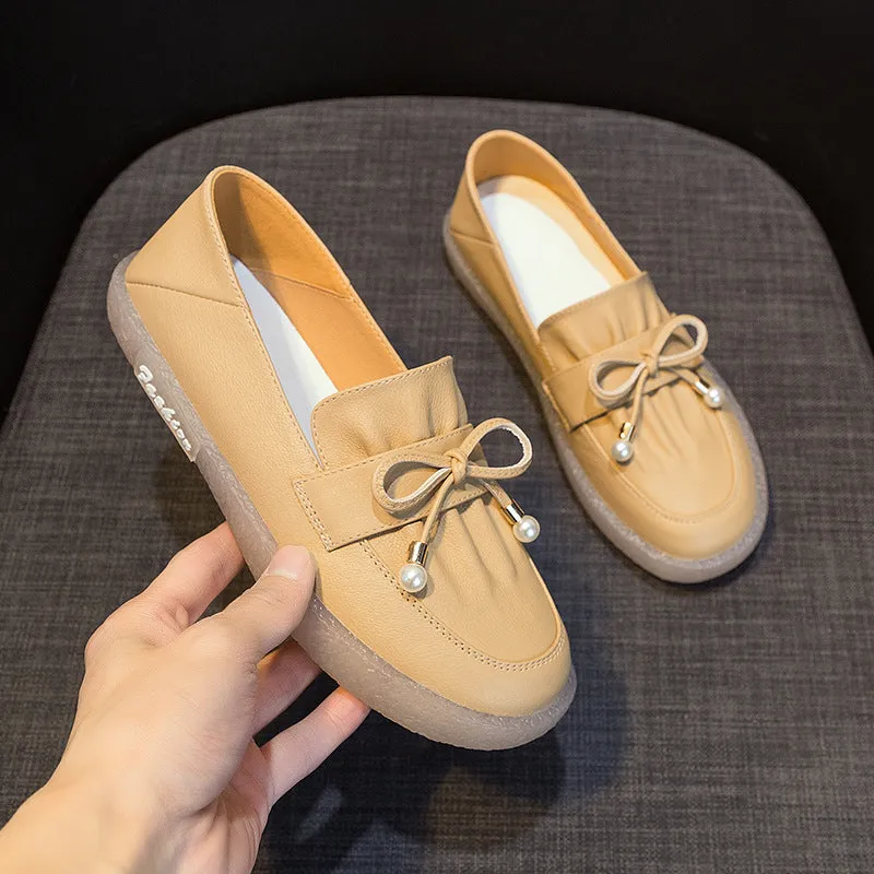 Women Casual Soft Leather Flats Shoes