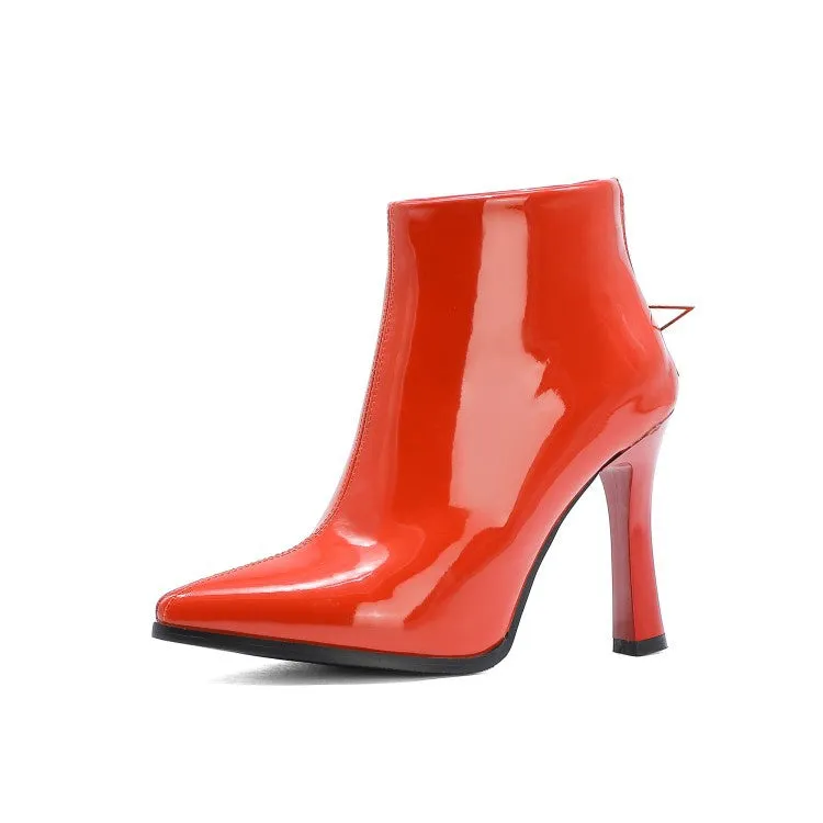 Women Strar Shaped Zip High Heel Ankle Boots